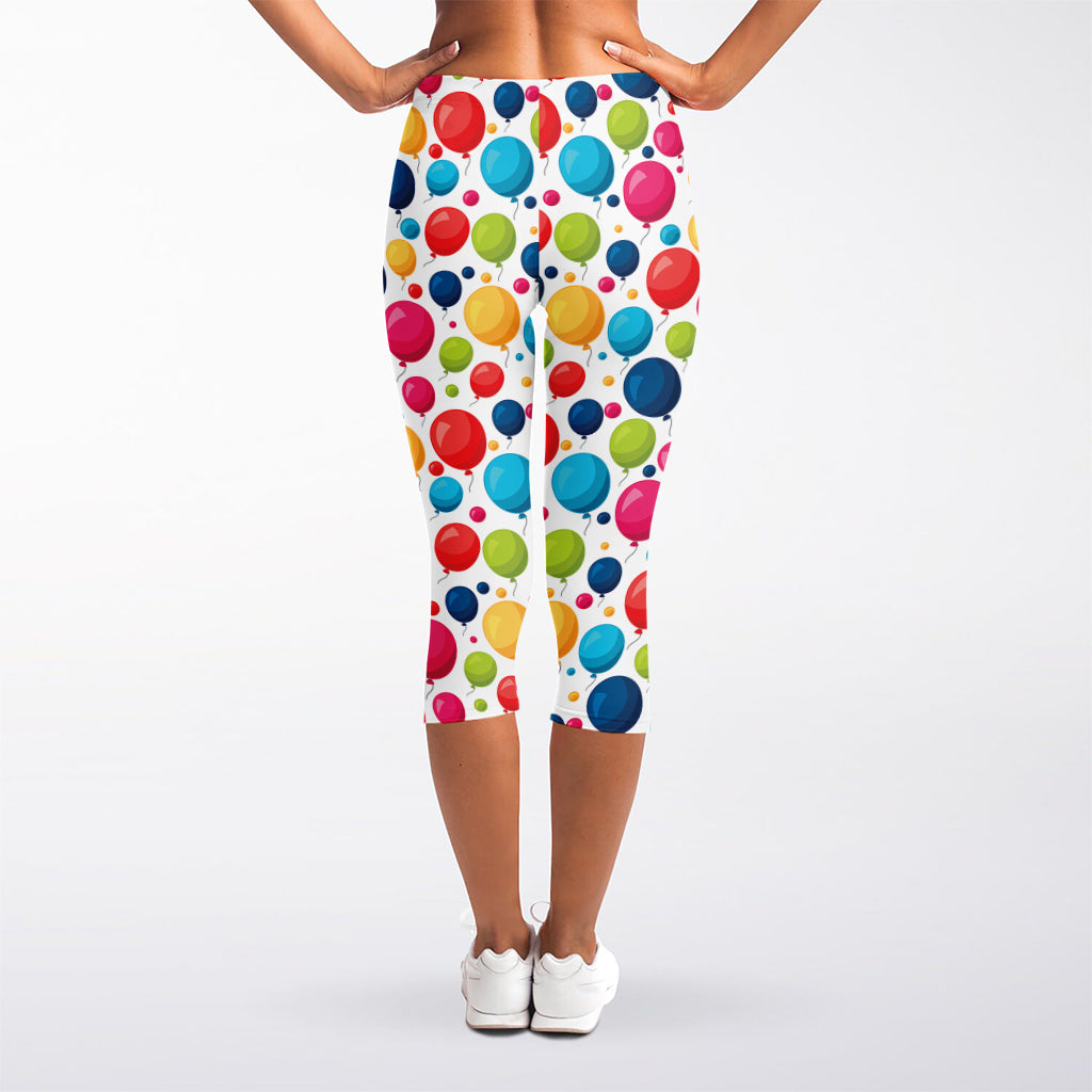 Cartoon Balloon Pattern Print Women's Capri Leggings