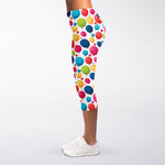 Cartoon Balloon Pattern Print Women's Capri Leggings