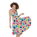 Cartoon Balloon Pattern Print Sleeveless Knee Length Dress