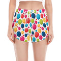 Cartoon Balloon Pattern Print Women's Split Running Shorts