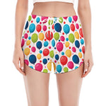 Cartoon Balloon Pattern Print Women's Split Running Shorts