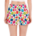 Cartoon Balloon Pattern Print Women's Split Running Shorts