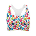 Cartoon Balloon Pattern Print Women's Sports Bra