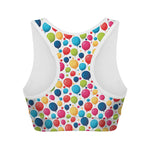 Cartoon Balloon Pattern Print Women's Sports Bra