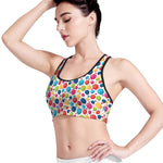 Cartoon Balloon Pattern Print Women's Sports Bra