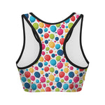 Cartoon Balloon Pattern Print Women's Sports Bra