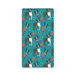 Cartoon Boston Terrier Flower Print Baby Crib Sheet