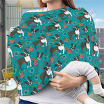 Cartoon Boston Terrier Flower Print Baby Seat Cover