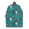 Cartoon Boston Terrier Flower Print Backpack