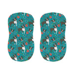 Cartoon Boston Terrier Flower Print Bar Stool Covers