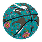 Cartoon Boston Terrier Flower Print Basketball