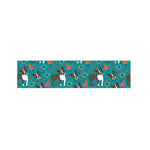 Cartoon Boston Terrier Flower Print Bed Runner