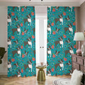 Cartoon Boston Terrier Flower Print Dimout Pencil Pleat Curtains