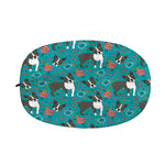 Cartoon Boston Terrier Flower Print Car Side Mirror Covers