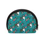 Cartoon Boston Terrier Flower Print Coin Purse