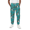 Cartoon Boston Terrier Flower Print Cotton Pants