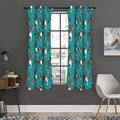 Cartoon Boston Terrier Flower Print Grommet Curtain Panels