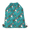 Cartoon Boston Terrier Flower Print Drawstring Bag