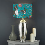 Cartoon Boston Terrier Flower Print Drum Lamp Shade