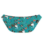 Cartoon Boston Terrier Flower Print Fanny Pack