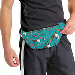 Cartoon Boston Terrier Flower Print Fanny Pack