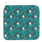 Cartoon Boston Terrier Flower Print Hand Towel