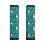 Cartoon Boston Terrier Flower Print Handle Covers