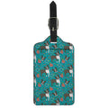 Cartoon Boston Terrier Flower Print Luggage Tag