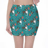 Cartoon Boston Terrier Flower Print Pencil Mini Skirt