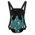Cartoon Boston Terrier Flower Print Pet Carrier Backpack