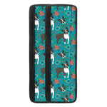 Cartoon Boston Terrier Flower Print Refrigerator Handle Covers