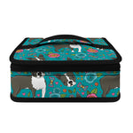 Cartoon Boston Terrier Flower Print Small Lunch Bag