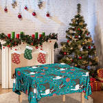 Cartoon Boston Terrier Flower Print Tablecloth