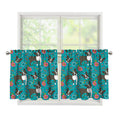 Cartoon Boston Terrier Flower Print Tier Curtains