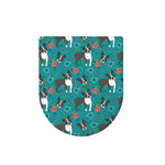Cartoon Boston Terrier Flower Print Toilet Lid Cover