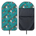 Cartoon Boston Terrier Flower Print Waterproof Car Seat Cover