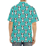 Cartoon Boston Terrier Pattern Print Aloha Shirt