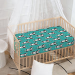 Cartoon Boston Terrier Pattern Print Baby Crib Sheet