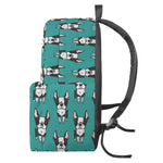 Cartoon Boston Terrier Pattern Print Backpack