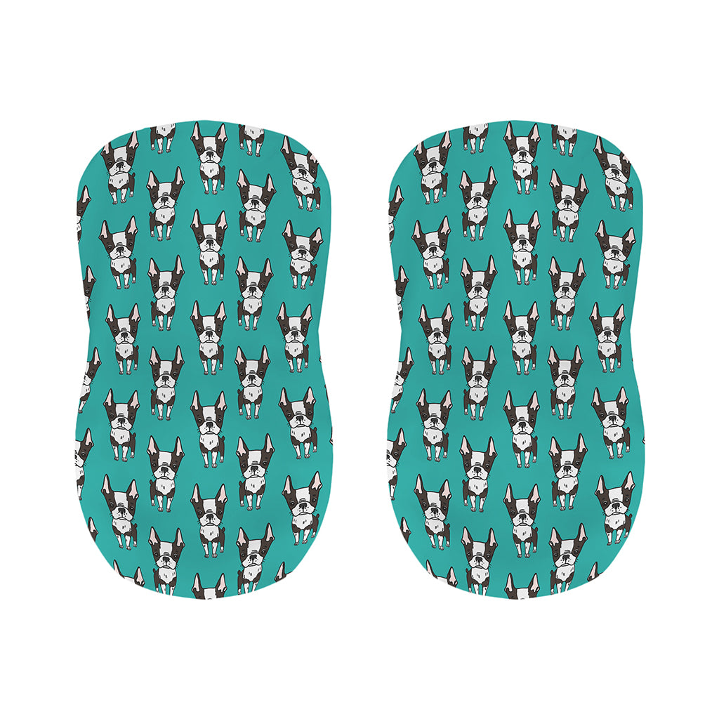 Cartoon Boston Terrier Pattern Print Bar Stool Covers
