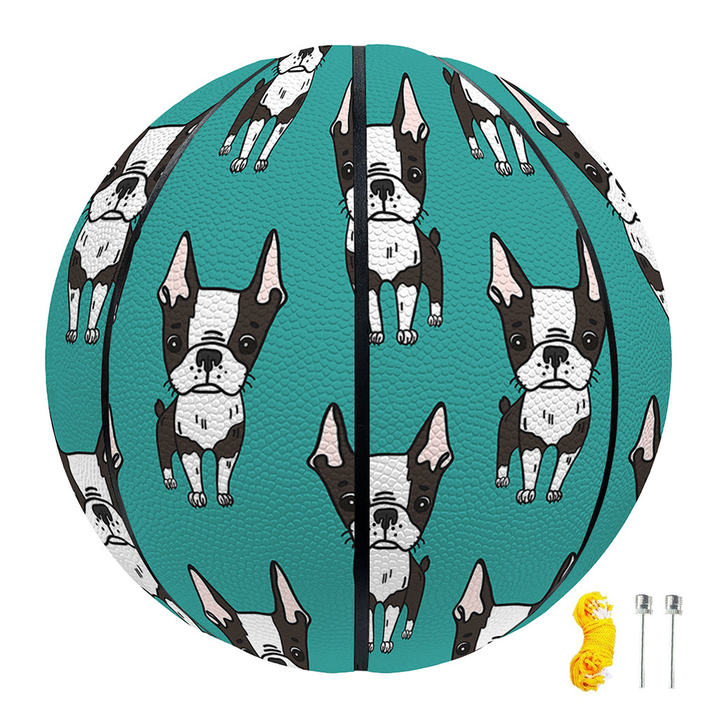 Cartoon Boston Terrier Pattern Print Basketball