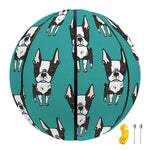 Cartoon Boston Terrier Pattern Print Basketball