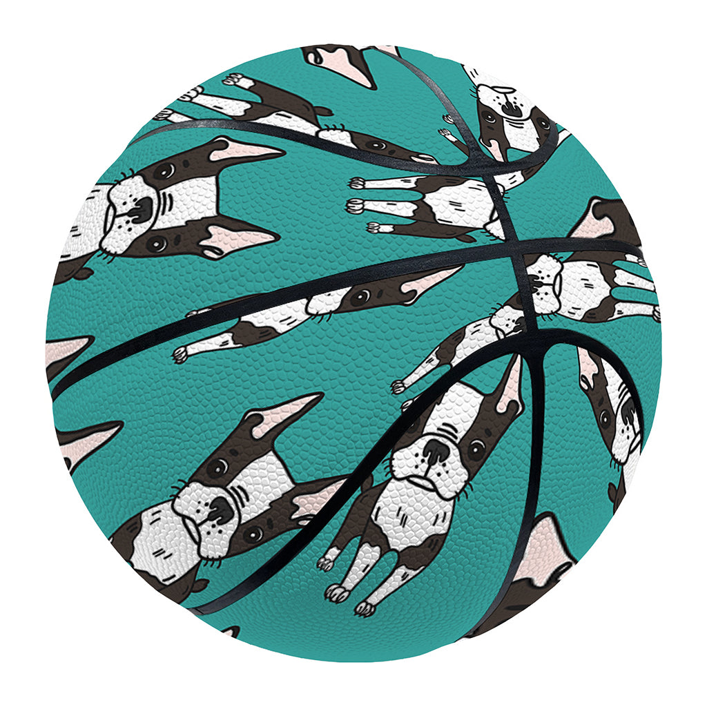 Cartoon Boston Terrier Pattern Print Basketball