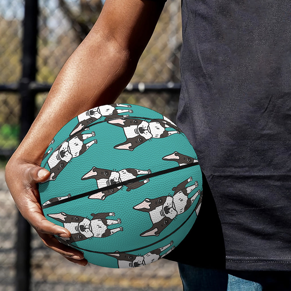 Cartoon Boston Terrier Pattern Print Basketball