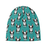 Cartoon Boston Terrier Pattern Print Beanie