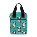 Cartoon Boston Terrier Pattern Print Bible Tote Bag