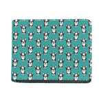 Cartoon Boston Terrier Pattern Print Bifold Wallet