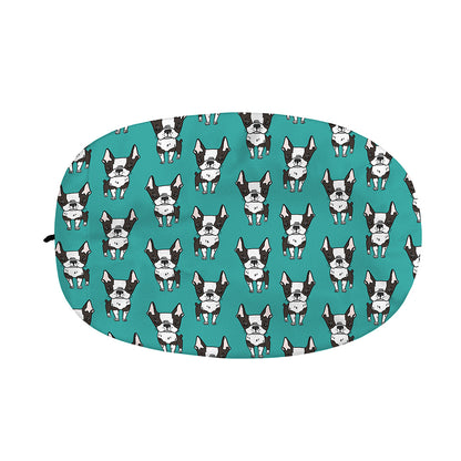 Cartoon Boston Terrier Pattern Print Car Side Mirror Covers