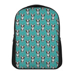 Cartoon Boston Terrier Pattern Print Casual Backpack