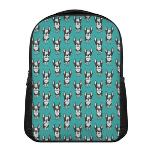 Cartoon Boston Terrier Pattern Print Casual Backpack